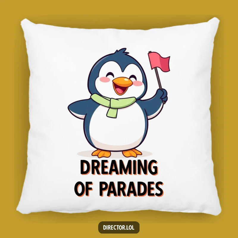 Cozy Funny Penguin Flag Pillow - Snuggle Up with Joyful Cheer