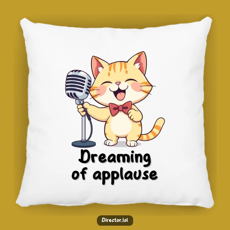 Funny Cat Microphone Pillow: Cozy & Hilarious Singer's Decor - Great Gift