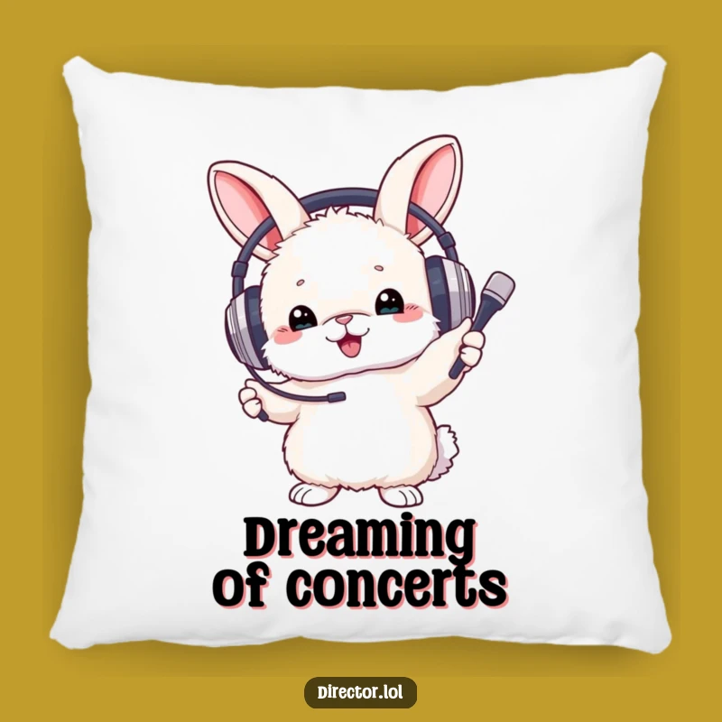 Funny Bunny Conductor Pillow: Fluffy Bunny, Cozy Music Comfort, Gift