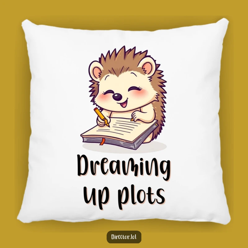 Funny Giggling Hedgehog Notepad Pillow: Cozy Cushion for Creative Minds