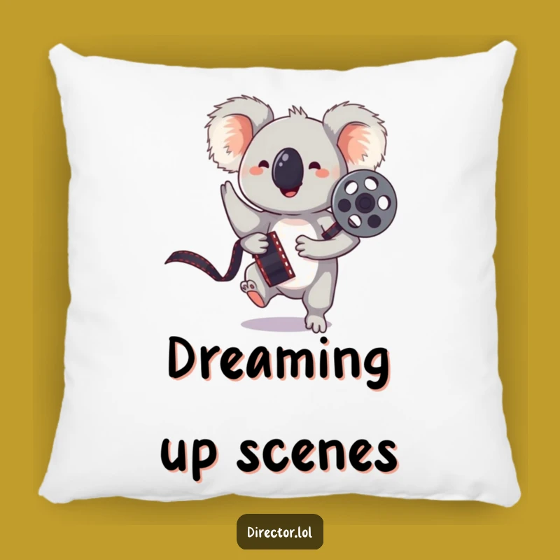 Funny Koala Pillow: Cozy Comfort with a Film Reel Twist