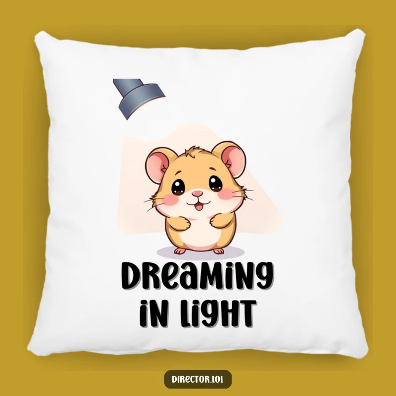 Funny Curious Hamster Spotlight Pillow: Cozy Star Accent for Your Couch Gift