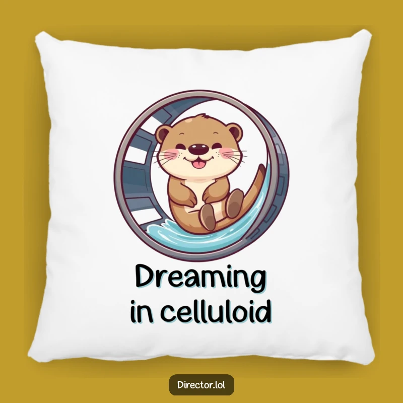 Funny Giggling Otter Film Reel Pillow - Cute & Hilarious Home Decor