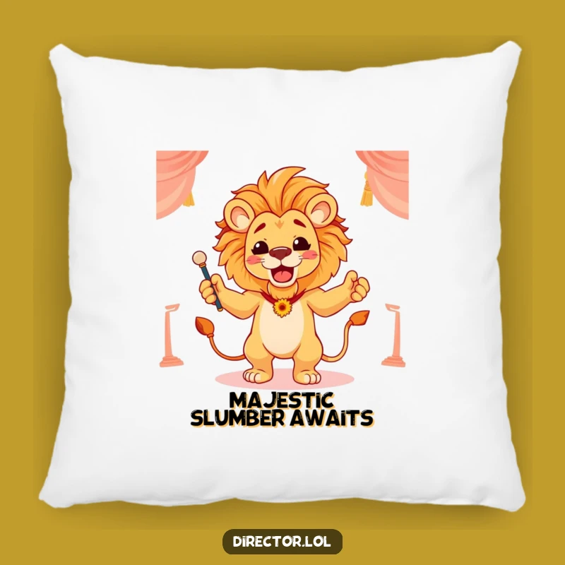 Funny Lion Conductor Pillow: Luxurious Comfort with Regal Directing Vibes