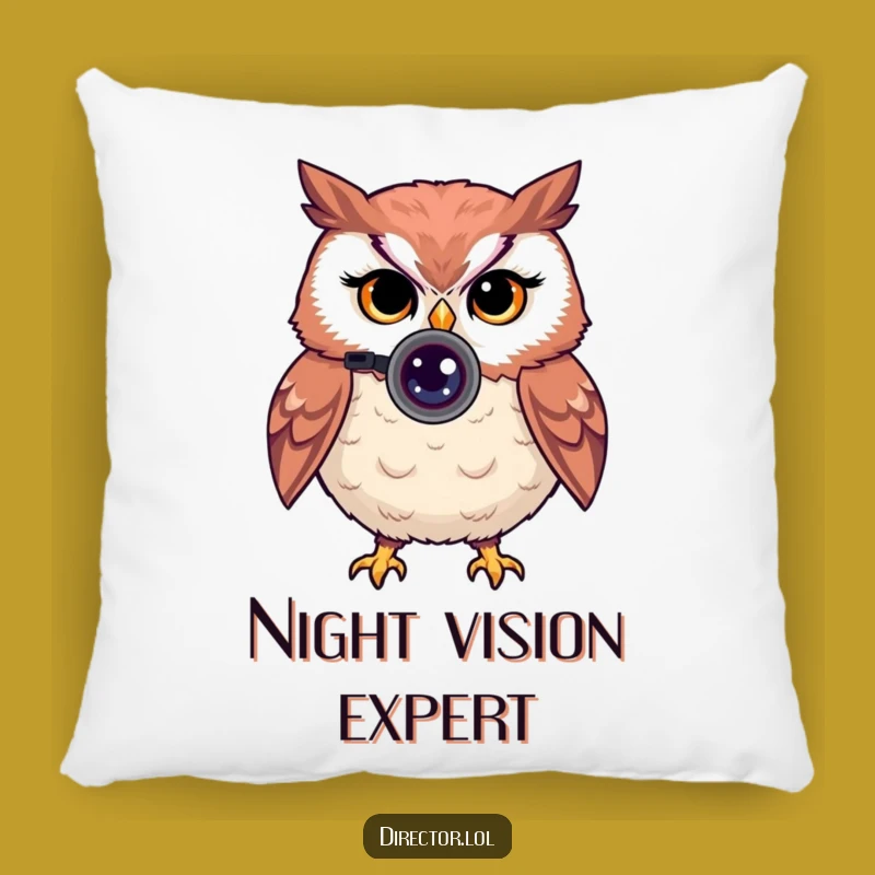 Funny Owl Pillow: Cozy Comfort with a Witty Camera Wink