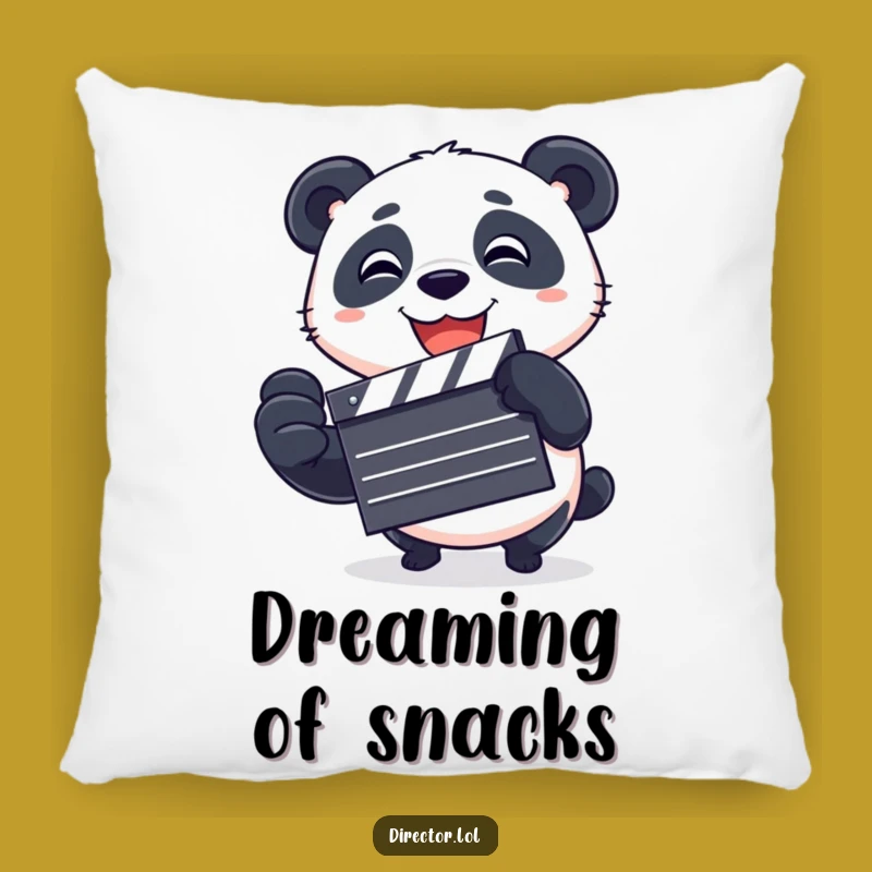 Funny Panda Clapboard Pillow: Snuggle Up with Cinematic Fun and Cuteness!