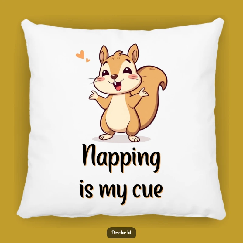 Funny Squirrel Cheerleader Pillow: Cozy Comfort with Enthusiastic Vibes