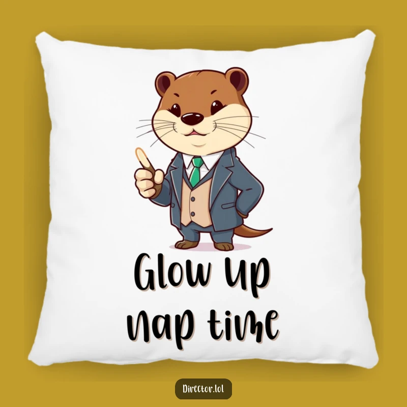 Funny Otter Suit Pillow: Add Comfy Humor with this Hilarious Pointer