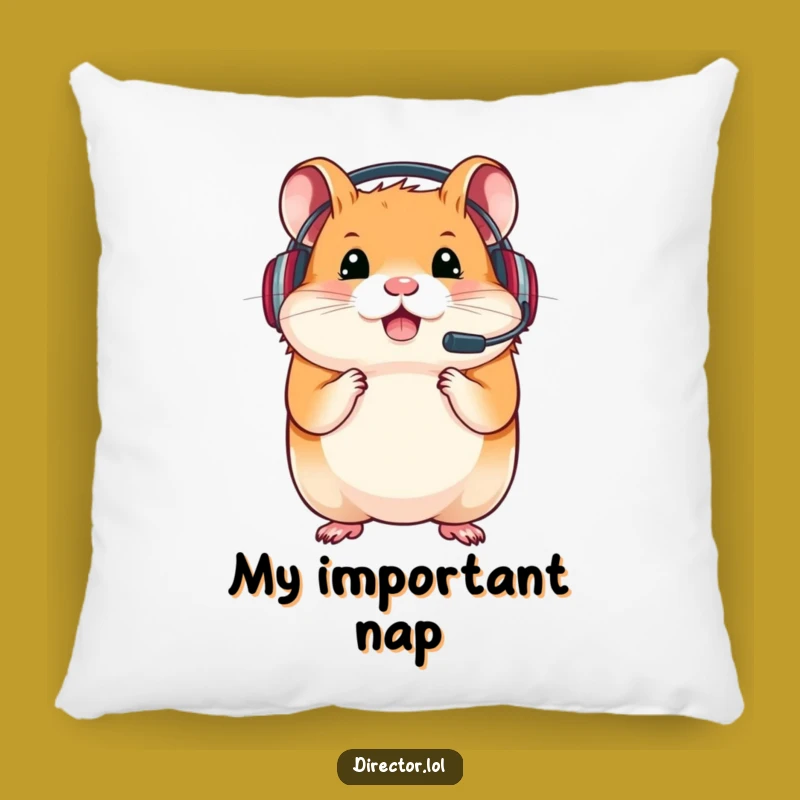 Funny Hamster Gamer Pillow: Cozy Cuddles for Determined Players
