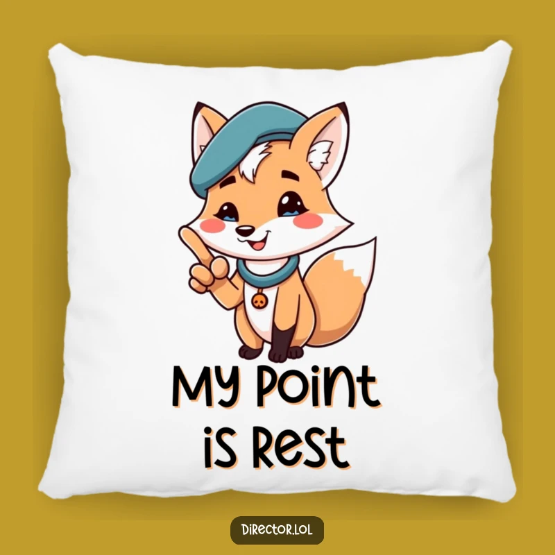 Funny Fox Beret Pillow: Add Comfy Humor with this Hilarious Statement Cushion