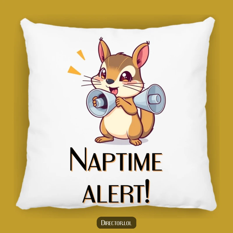 Funny Squirrel Megaphone Pillow - Comfy Motivational Accent Pillow Gift