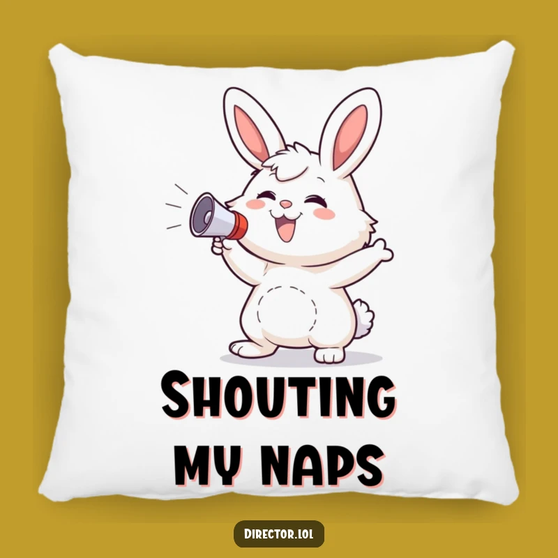 Funny Bunny Megaphone Pillow: Soft and Hilarious Accent Pillow, Great Gift