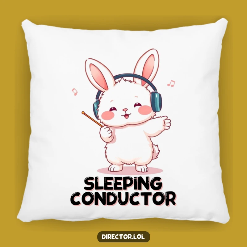 Funny Bunny Conductor Pillow: Cozy, Hilarious Musical Decor - Great Gift