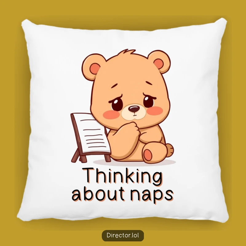 Funny Bear Director Pillow: Rest Your Creative Head! Perfect Humorous Gift