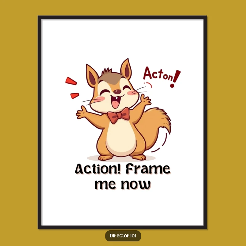 Funny Squirrel Director Digital Art: Action! High-Res Download for Cinematic Humor