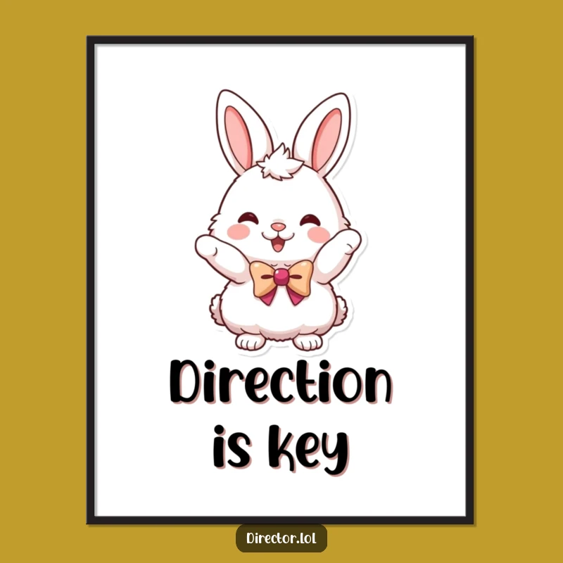 Funny Bunny Bowtie Digital Art: Instant Humorous Decor for Cheerful Vibes