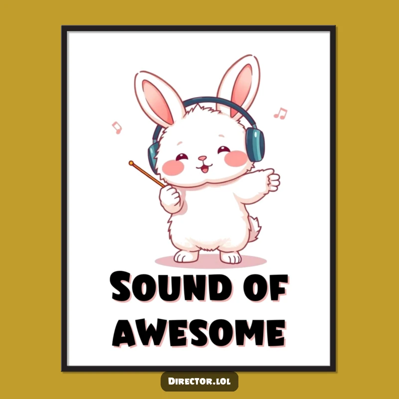 Funny Bunny Conductor Digital Art: Hilarious Musical Maestro Download - Great Gift