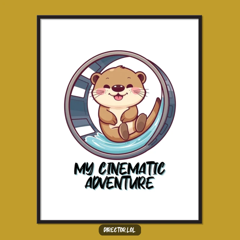 Funny Giggling Otter Film Reel Digital Art - Instant Hilarious Movie Decor