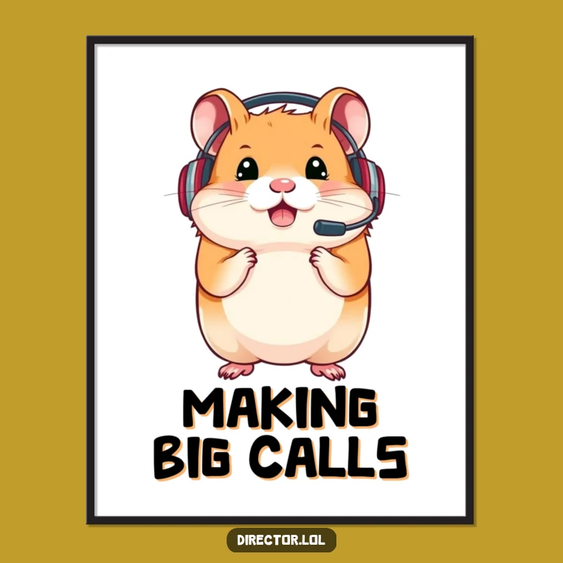 Funny Hamster Gamer Digital Print: Instant Focus for Your Space