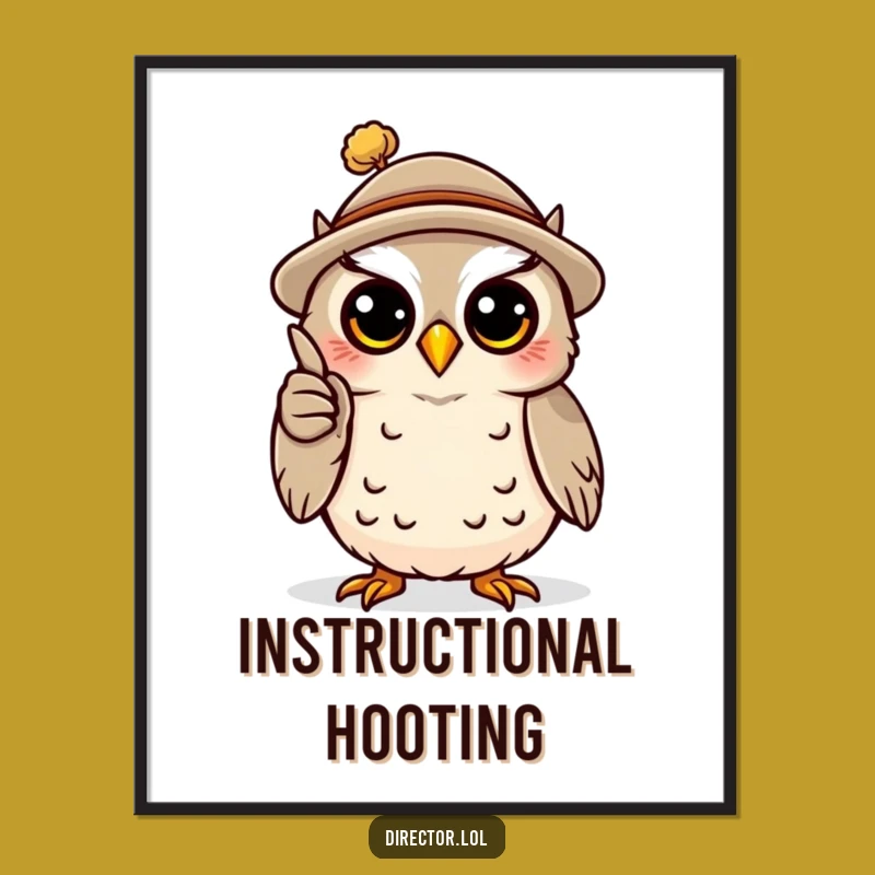 Funny Owl Professor Digital Art: Instant Dramatic Wisdom Print