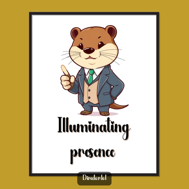 Funny Otter Suit Digital Art: Frame this Hilarious Pointer Gift