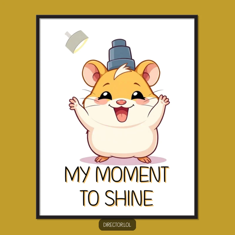 Funny Hamster Digital Print: Instant Joyful Spotlight Art