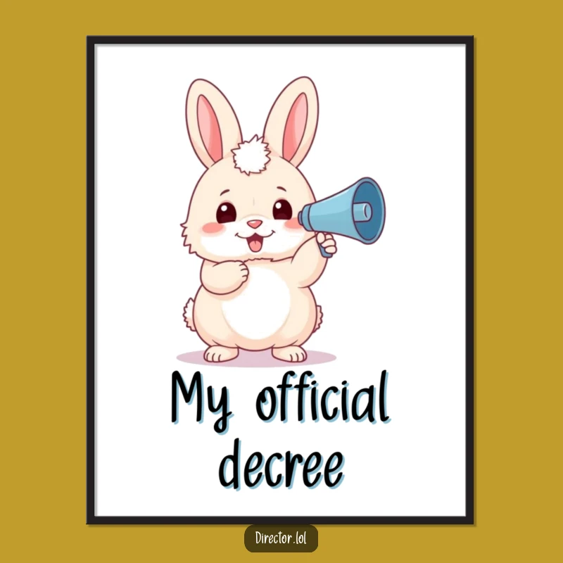 Funny Bunny Megaphone Digital Art: Fluffy Creator Printable Gift