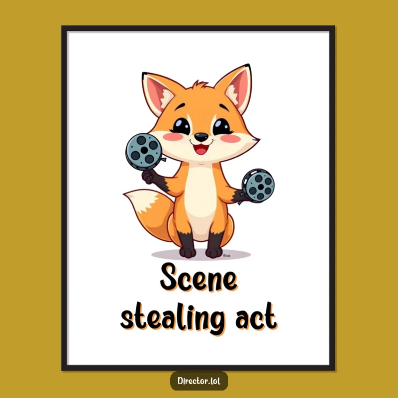 Funny Fox Juggling Digital Art - Instant Download for Movie Buffs