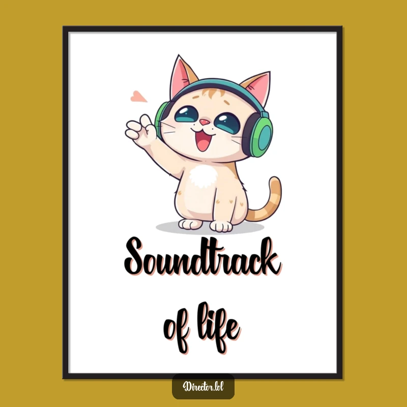 Funny DJ Cat Digital Art: Instant Humorous Decor for Music Lovers
