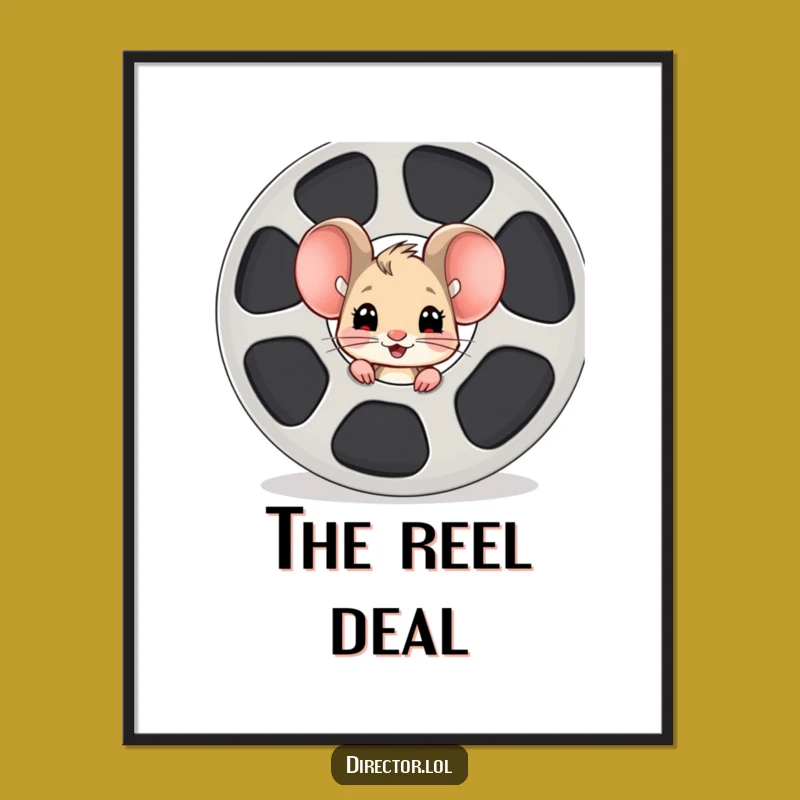 Funny Mouse Film Reel Digital Art: Instant Cinematic Excitement