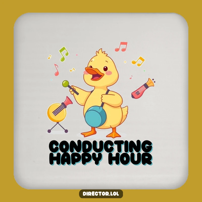 Funny Duckling Conductor Coaster: Protect Surfaces with a Beat! Humorous Gift