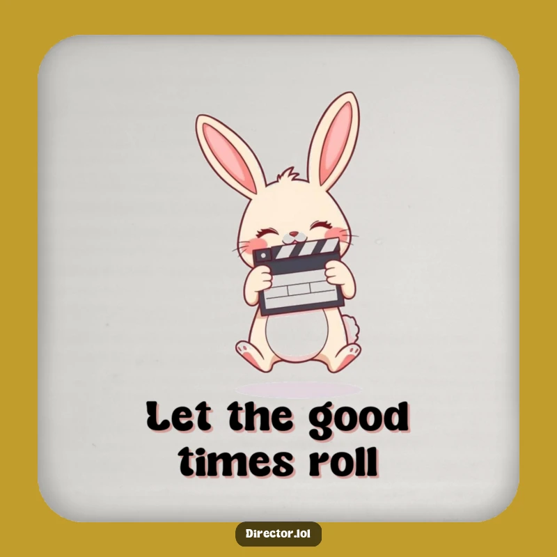 Funny Bunny Clapboard Coaster: Protect Surfaces with Joy!