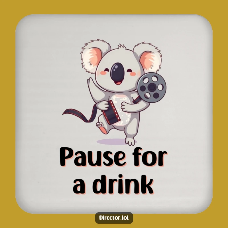 Funny Koala Coasters: Protect Surfaces with Film Reel Flair