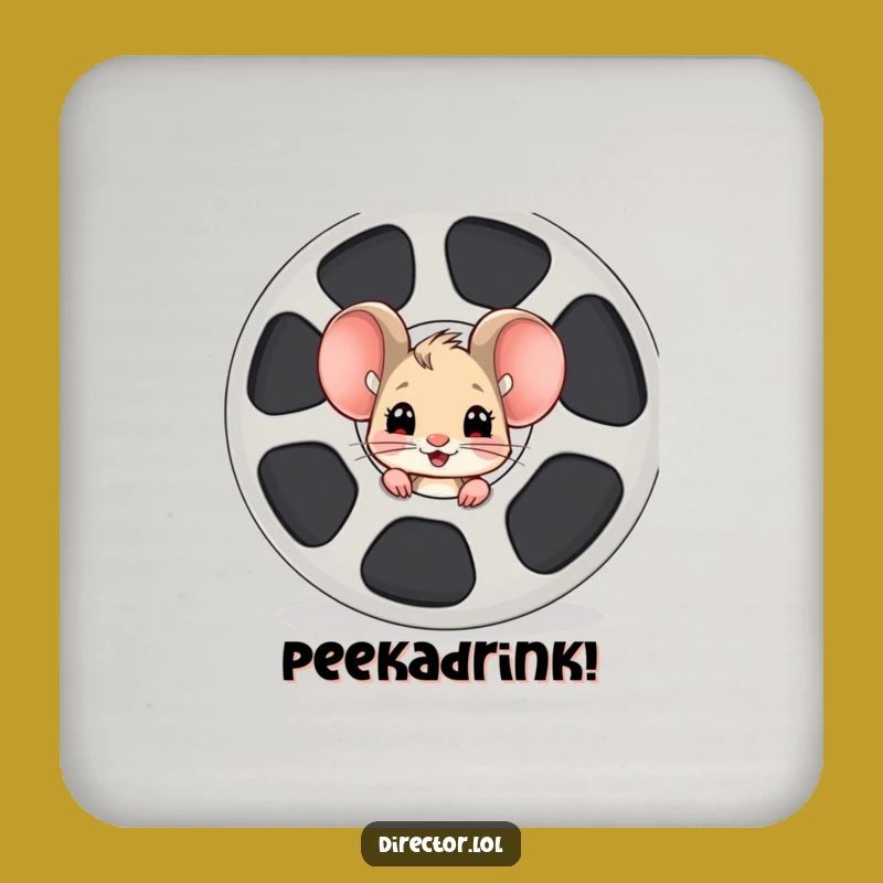 Funny Mouse Film Reel Coaster: Protect Your Table with Charm