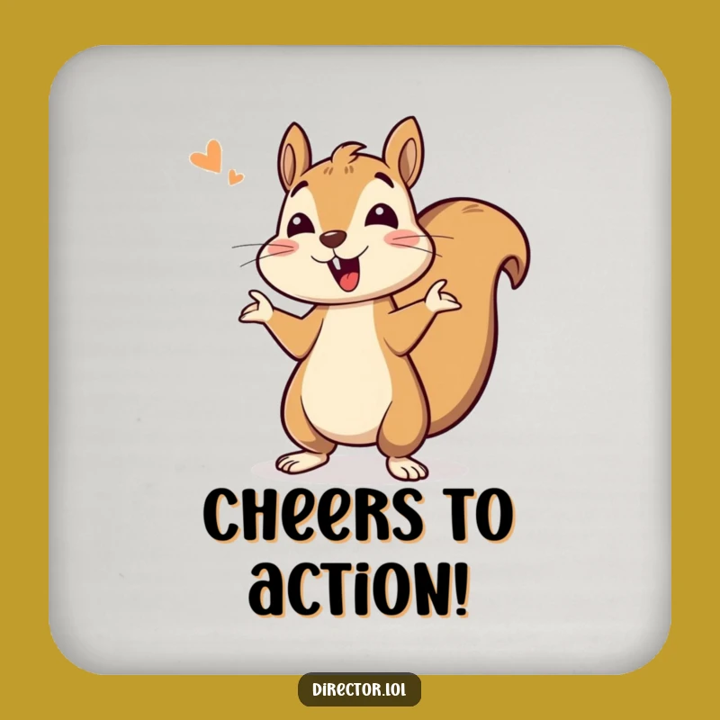 Funny Squirrel Cheerleader Coasters: Protect Surfaces with Bouncing Fun