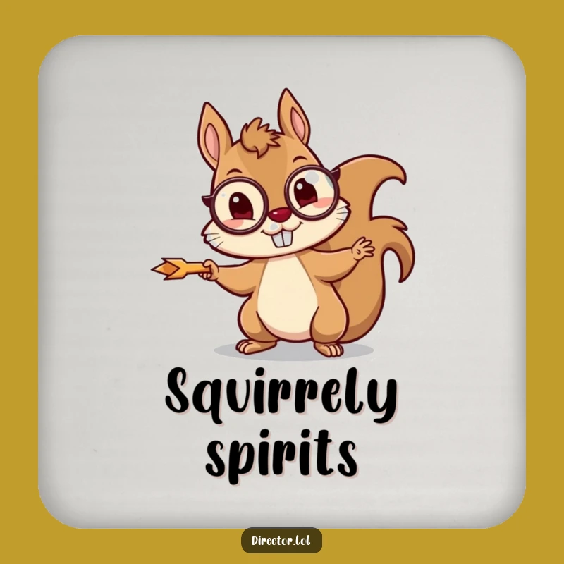 Funny Squirrel Director Coaster: Protect Surfaces with Wit
