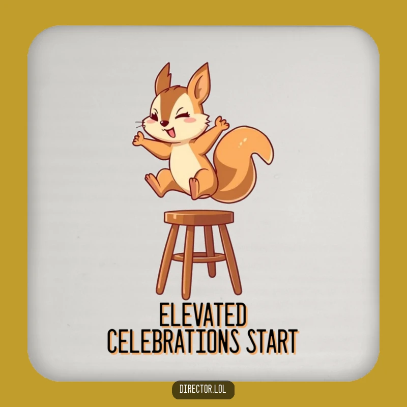 Funny Squirrel Focus Drink Coaster - Protect Surfaces with Determined Flair