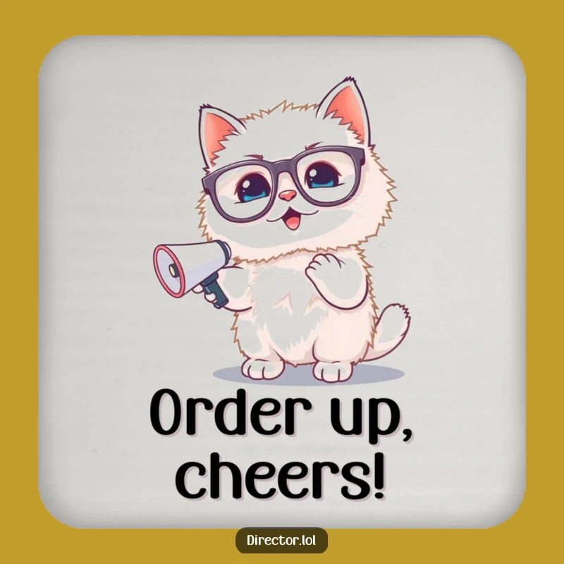 Funny Kitten Megaphone Coaster: Cute Cat Glasses Drink Protector, Gift