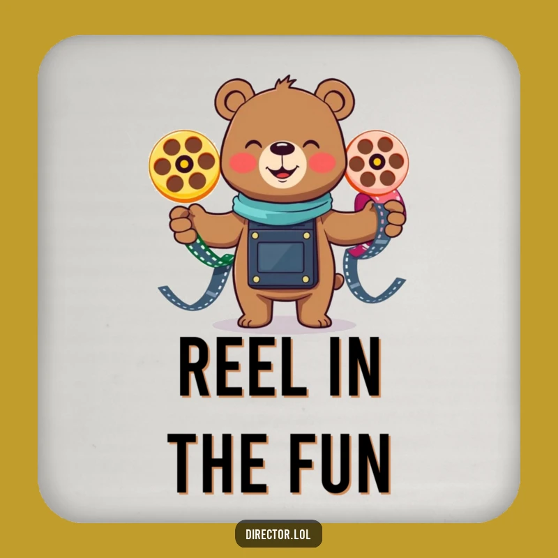 Funny Smiling Bear Juggling Drink Coaster: Protect Surfaces with Performance Style