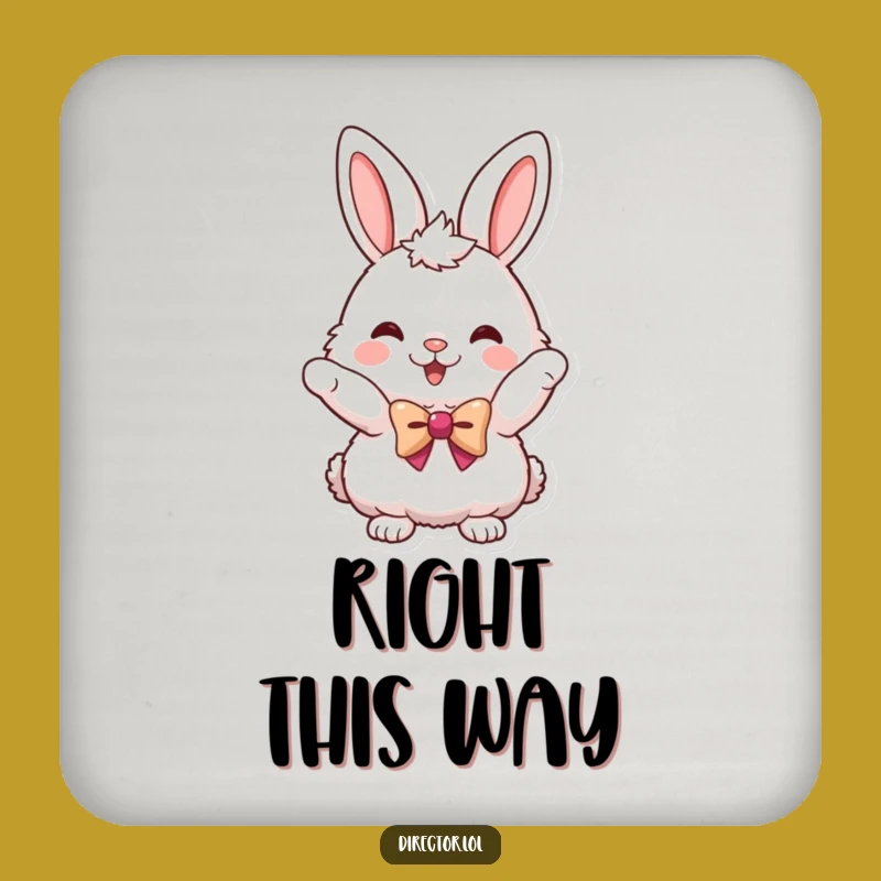 Funny Bunny Bowtie Coaster: Protect Surfaces with Humorous Style