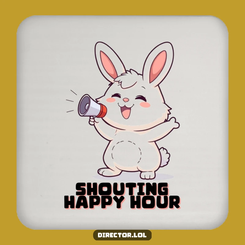 Funny Bunny Megaphone Coaster Set: Hilarious Party Protection Gift