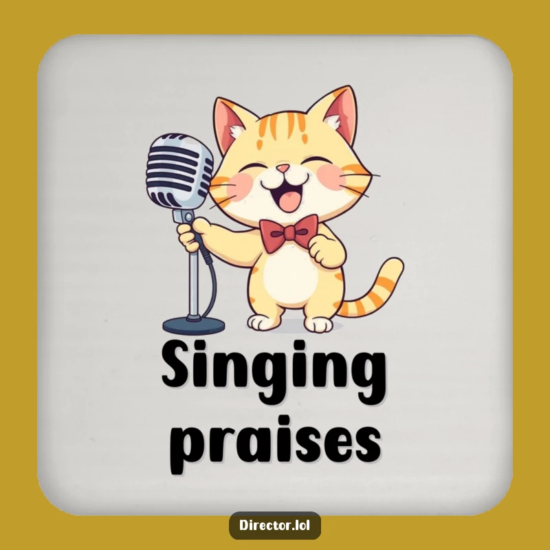 Funny Cat Microphone Coaster: Hilarious Musical Protection for Your Surfaces
