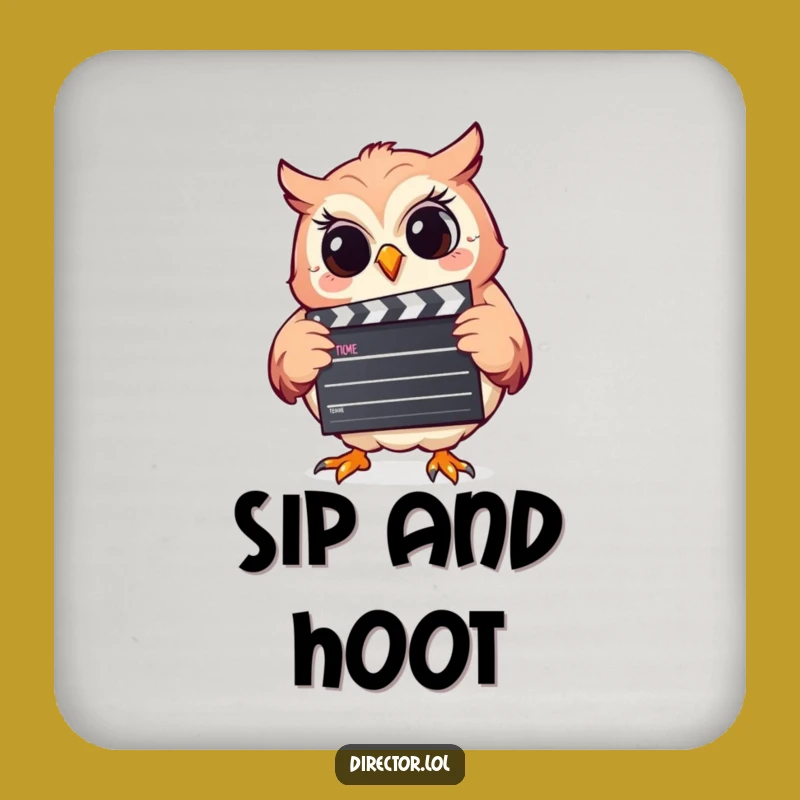 Funny Giggling Owl Coaster Set: Protect Surfaces with a Clapperboard Laugh