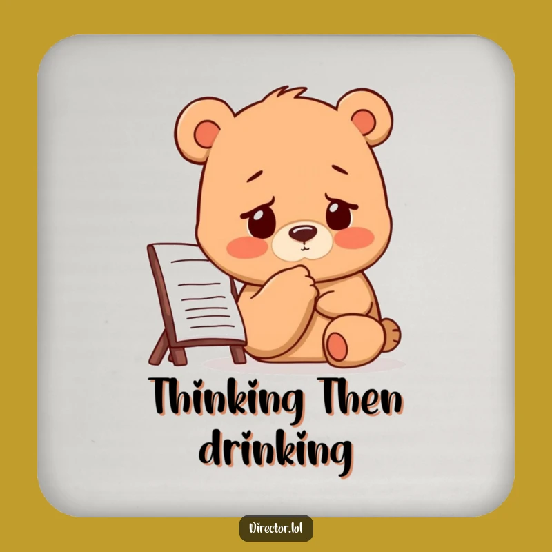 Funny Bear Director Coaster: Protect Surfaces Thoughtfully! Humorous Gift