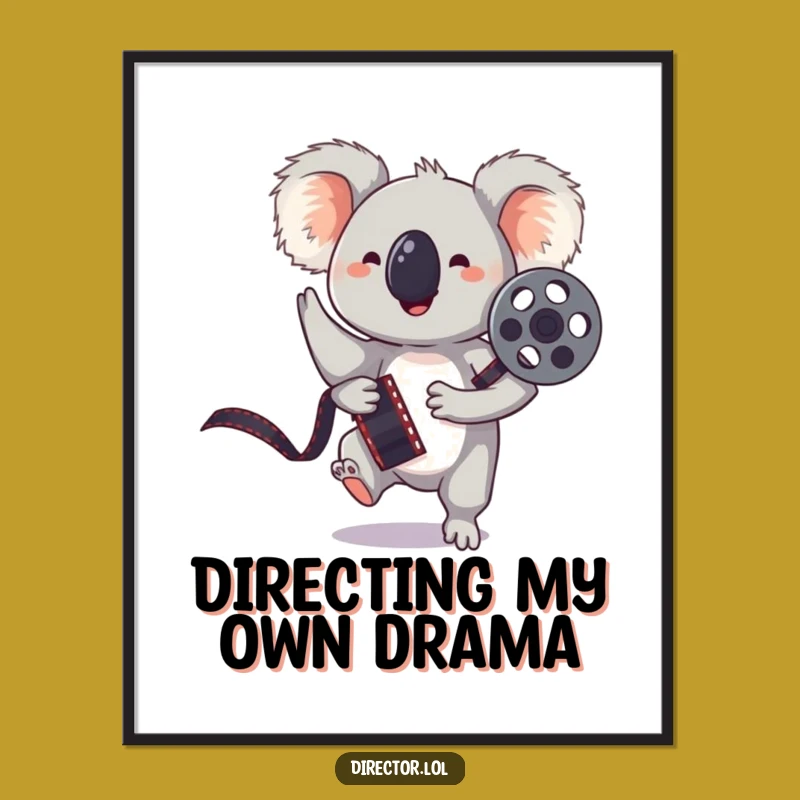 Funny Koala Poster: Playful Film Reel Art for Your Wall
