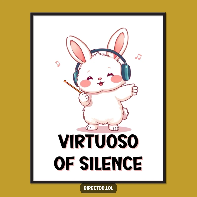 Funny Bunny Conductor Poster: Hilarious Wall Art for Music Lovers - Perfect Gift