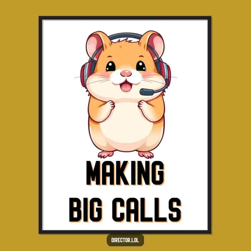 Funny Hamster Gamer Poster: Determined Headset Art for Gamers