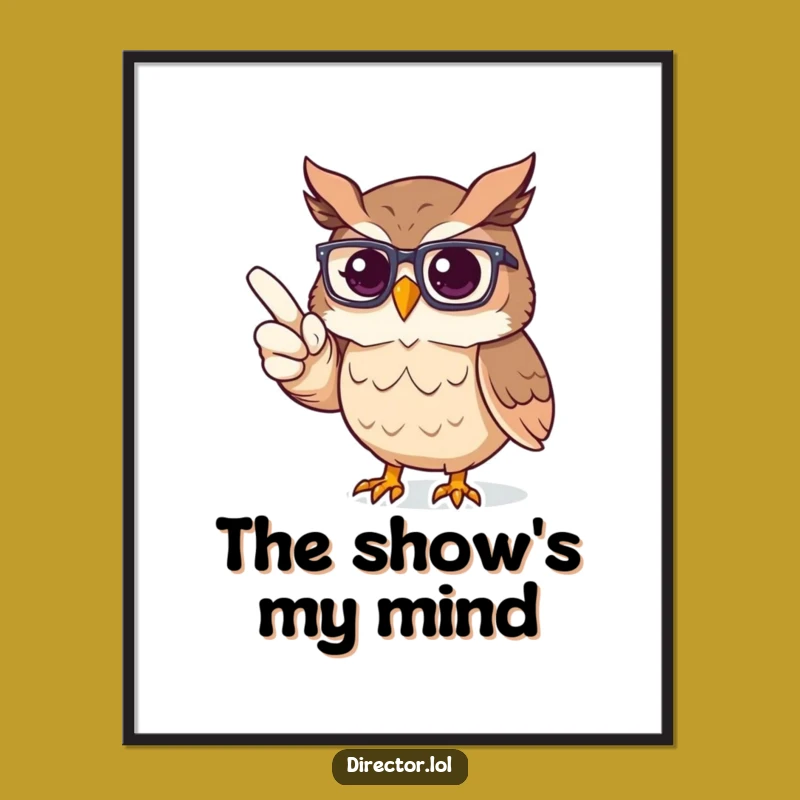 Funny Owl Director Poster: Proud Owl's Vision for the Imaginary Stage Art!