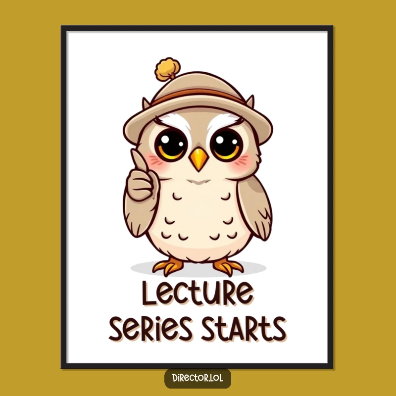 Funny Owl Professor Poster: Dramatic Wisdom for Your Walls