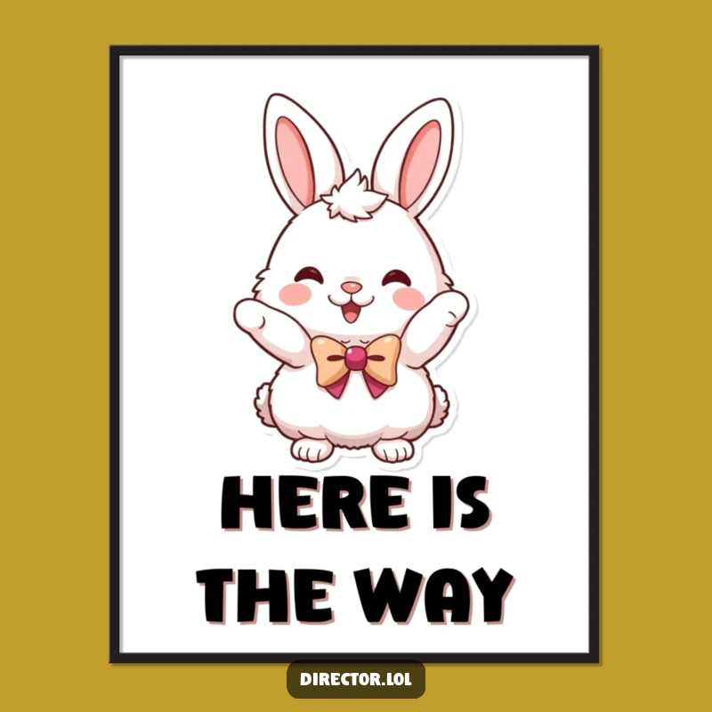 Funny Bunny Bowtie Poster: Vibrant Wall Art for a Humorous & Cheerful Space